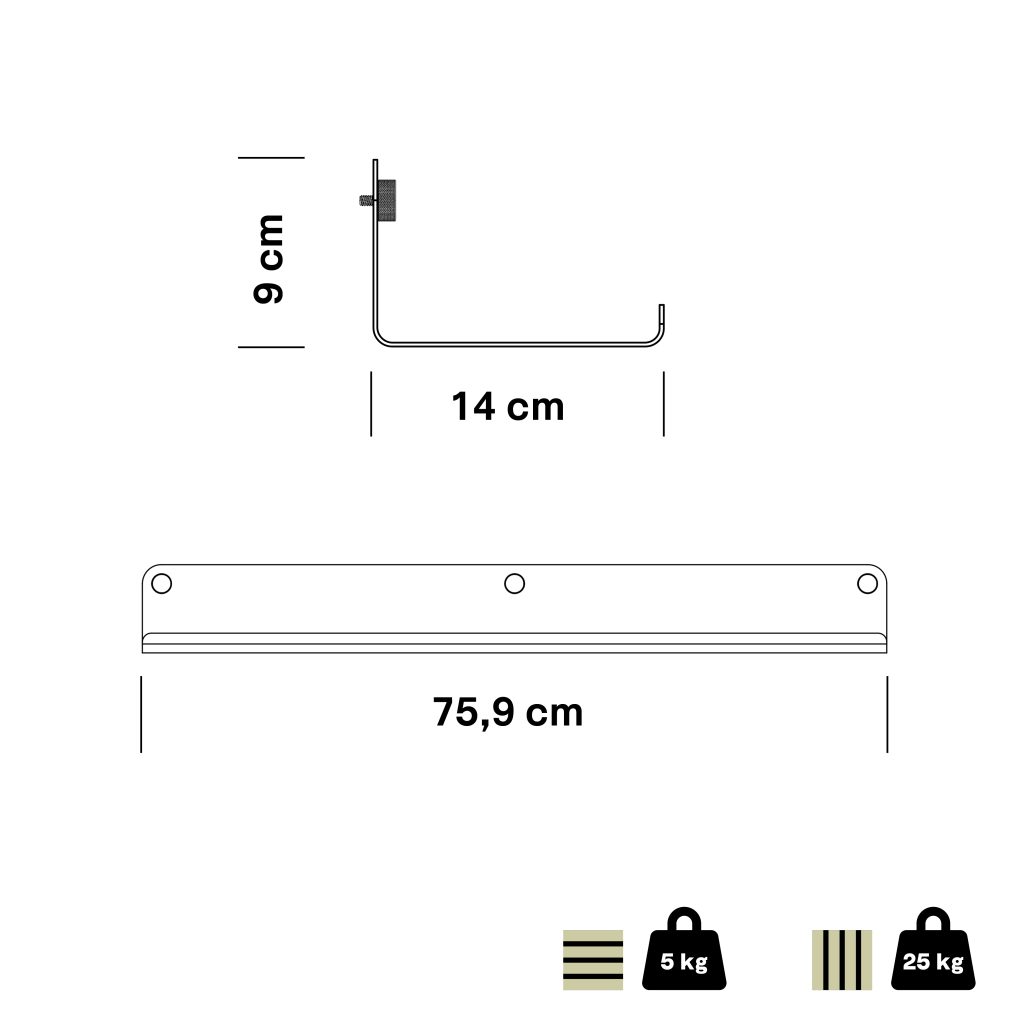 CREATE | Wide Shelf for wood slats on wall